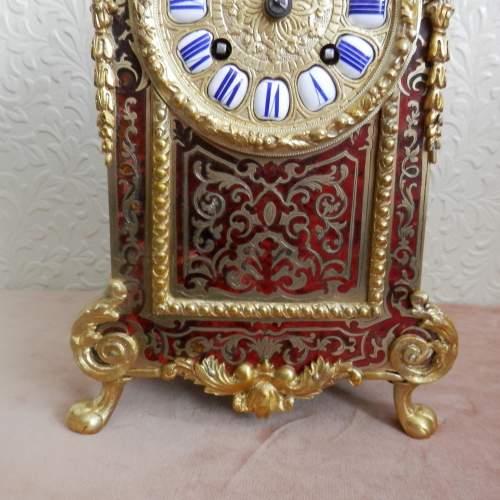 Red Boulle French Clock with Ormolu Mounts image-4