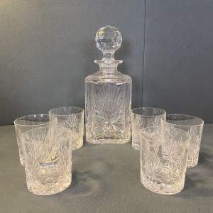Star of Edinburgh Crystal Whisky Decanter and Six Tumblers