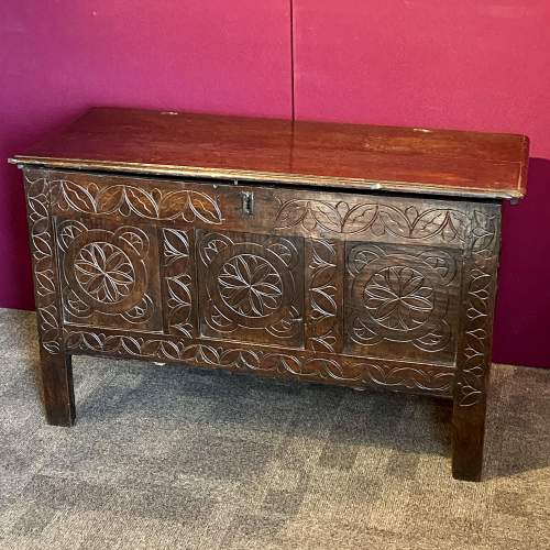 Charles II West Country Oak Coffer image-1