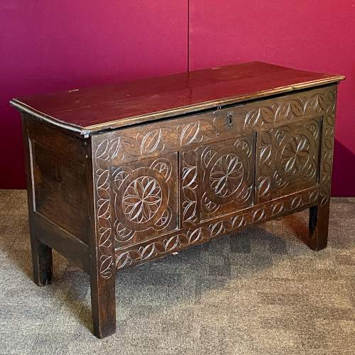 Charles II West Country Oak Coffer image-3