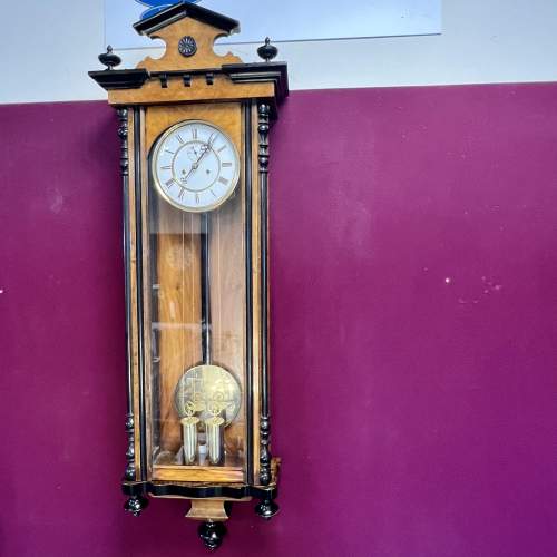 Slim Victorian 8 Day Double Weight Vienna Wall Clock image-1