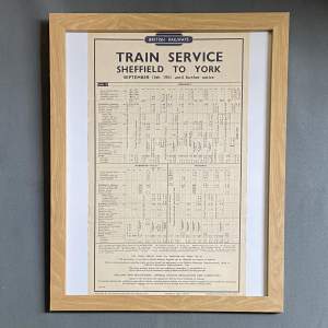 Original British Railways Sheffield to York Timetable