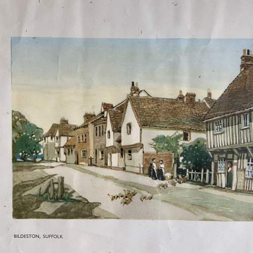 Original Railway Carriage Print of Bidleston Suffolk image-2