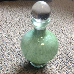 Vintage Mid Century Cased Jade Glass Scent Bottle with Stopper