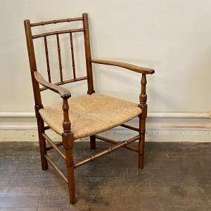 Victorian Oak Faux Bamboo Chair
