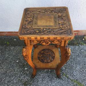 Vintage Carved Indian Rosewood Table