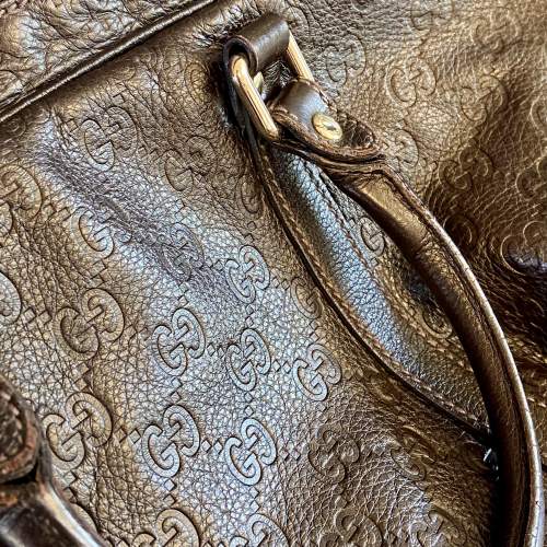 Gucci Double G Stamped Leather Bag image-2