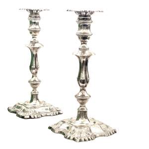 Large Pair of Hallmarked Silver Candlesticks