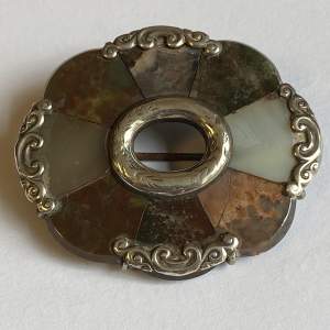 Scottish Agate Silver Brooch
