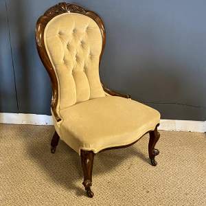 Victorian Velvet Button Back Chair