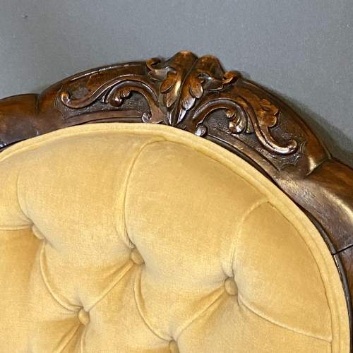 Victorian Velvet Button Back Chair image-4
