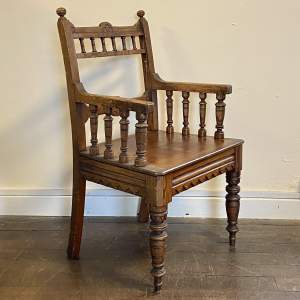 19th Century Pitch Pine Armchair
