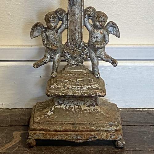 19th Century French Cast Iron Altar Crucifix image-3