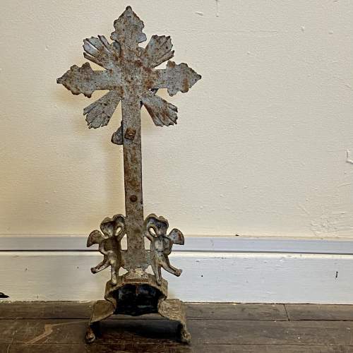 19th Century French Cast Iron Altar Crucifix image-4