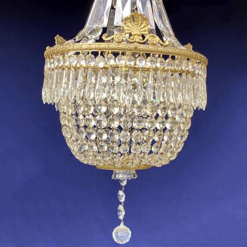 Edwardian Empire-Style Crystal & Cast Brass Chandelier image-2