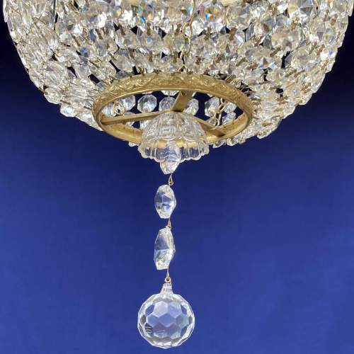 Edwardian Empire-Style Crystal & Cast Brass Chandelier image-4