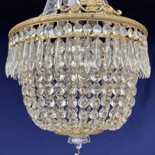 Edwardian Empire-Style Crystal & Cast Brass Chandelier image-5