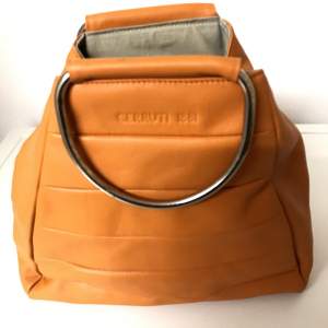 Designer Tangerine Leather Bag by Cerruti of Italy