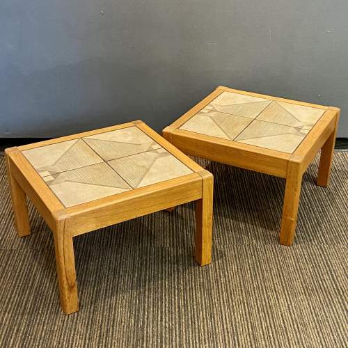 Pair of Mid Century Gangso Mobler Tile Top Side Tables image-1