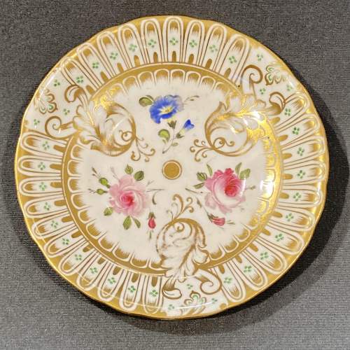 19th Century Staffordshire Floral Cup and Saucer image-2