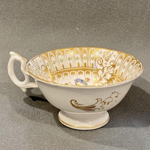 19th Century Staffordshire Floral Cup and Saucer image-4