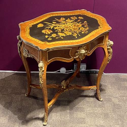 19th Century Shaped Kingwood and Marquetry Table image-2