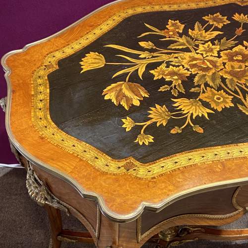19th Century Shaped Kingwood and Marquetry Table image-5