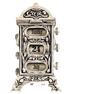 Art Nouveau Silver Plated Perpetual Calendar