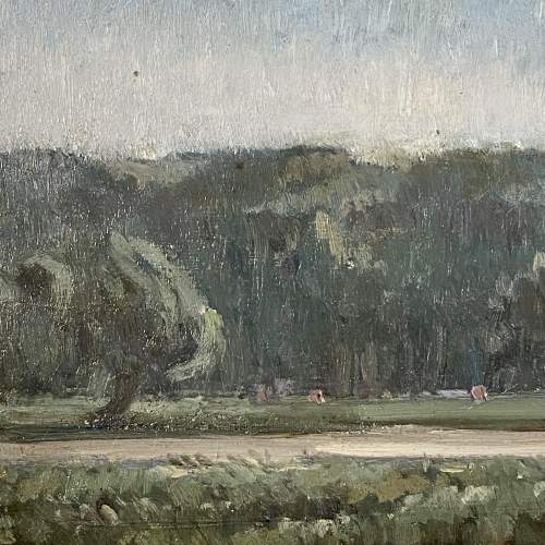 Paul Paul Oil on Panel Landscape with Cattle image-2
