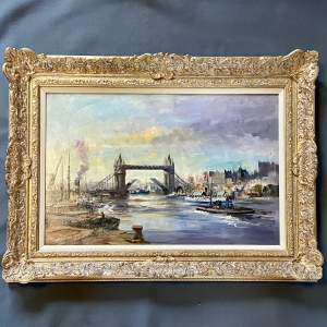 Ivan Taylor Tower Bridge Oil on Board Painting