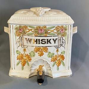 Unusual Victorian Creamware Whisky Barrel