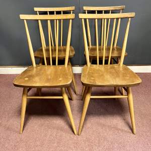 Set of Four Ercol Stick Back Chairs