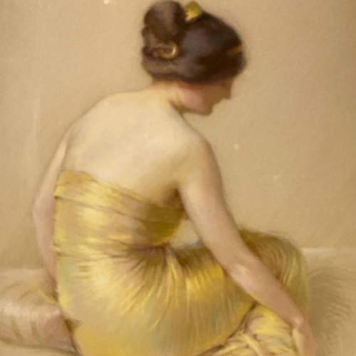 A Young Beauty - Seated - Pastel by Gaston Bouy image-5
