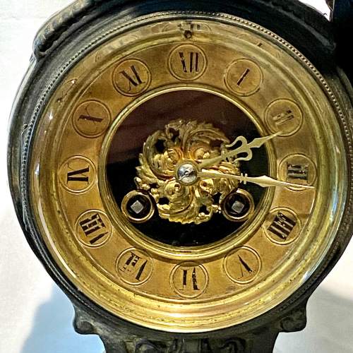 A Monumental Cherub Clock Set In Bronzed Metal Circa 19th Century image-3