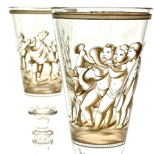Pair of Unusual Figural Glass Goblets image-2