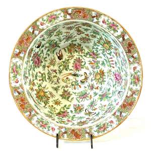 19th Century Canton Porcelain Famille Rose Bowl