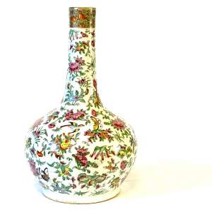 19th Century Canton Porcelain Famille Rose Bottle Vase