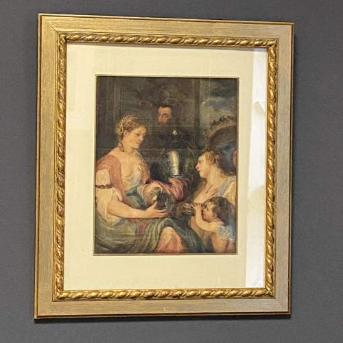 19th Century Watercolour Allegory by J Douglas image-1