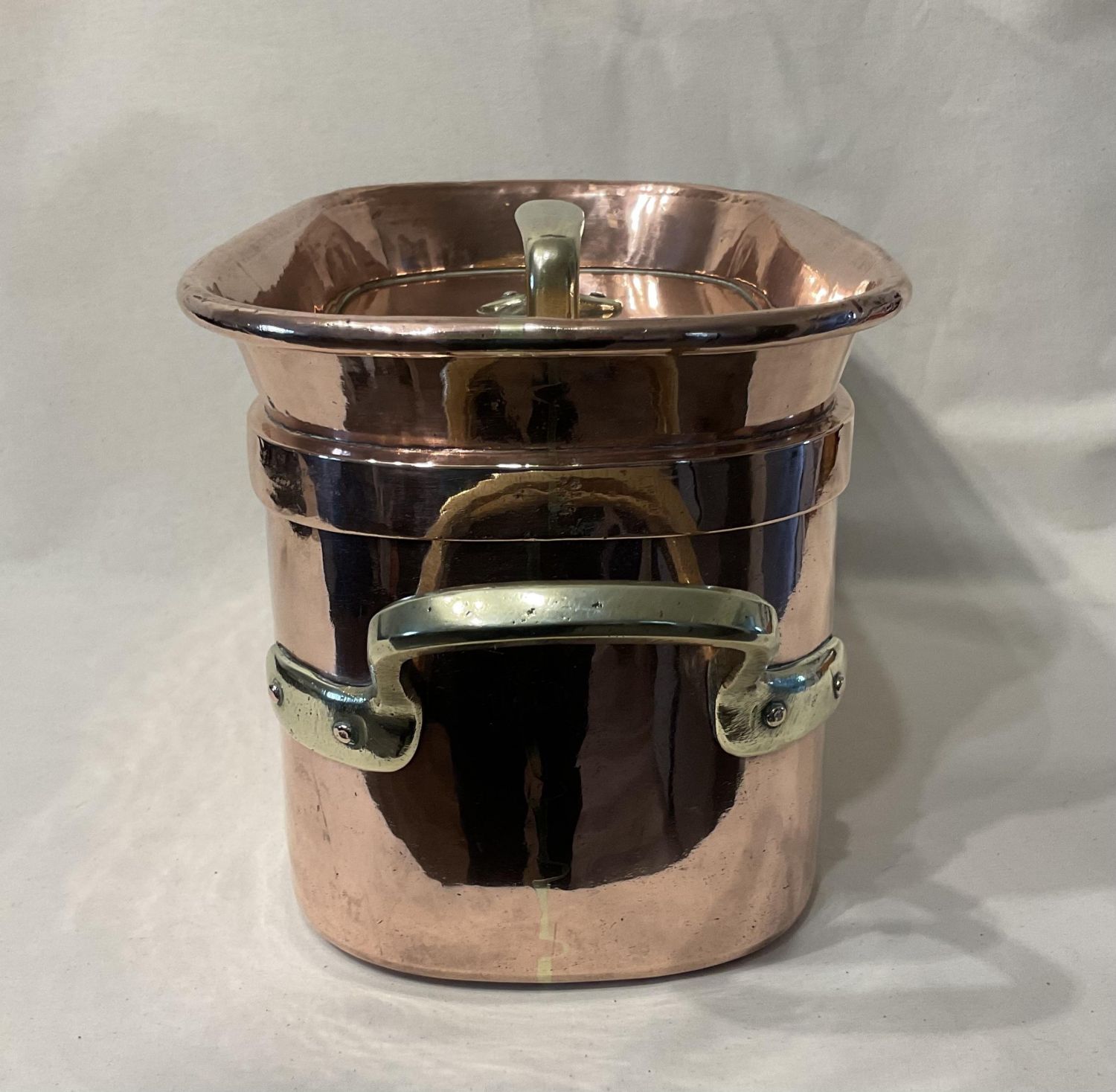 Dovetailed French France Daubiere Rosting Pot Vtg Copper Cookware 0404233 