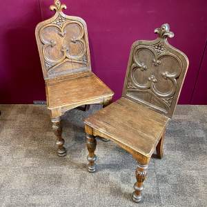 Pair of Gothic Style Ecclesiastical Chairs