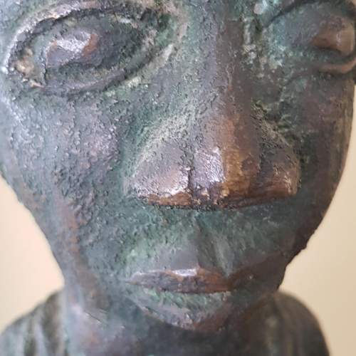 Large Bronze Benin Oba Figure of a Warrior or Attendant image-5