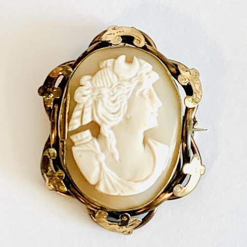 Antique Shell Cameo Brooch image-1