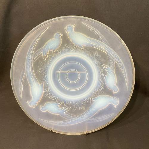 Large Art Deco Opalescent Glass Charger image-1