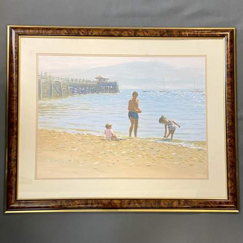 Steven Jones Signed Original Oil on Board of Beaumaris Beach image-1