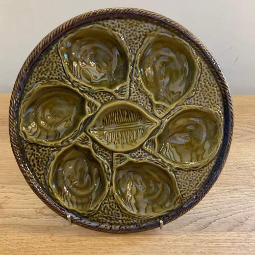 French 12 piece Majolica Oyster plate set St Clements 4589 image-3