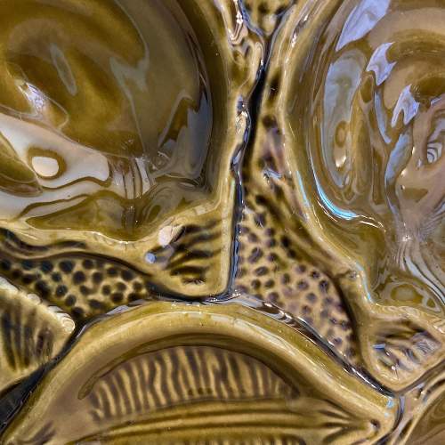 French 12 piece Majolica Oyster plate set St Clements 4589 image-6
