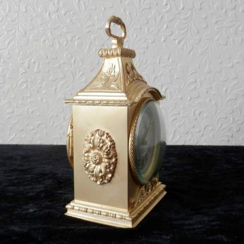 Gilded Bronze Eight Day Carriage Clock with Silvered Dial image-2