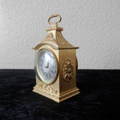 Gilded Bronze Eight Day Carriage Clock with Silvered Dial image-3
