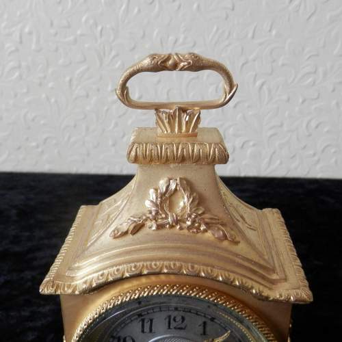 Gilded Bronze Eight Day Carriage Clock with Silvered Dial image-4