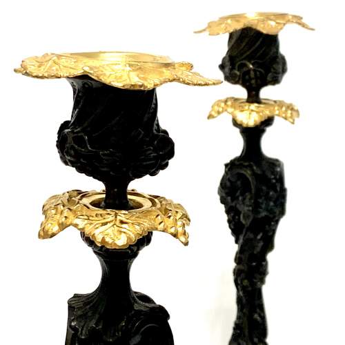 Fine Quality Pair of French 19th Century Bronze Candlesticks image-2